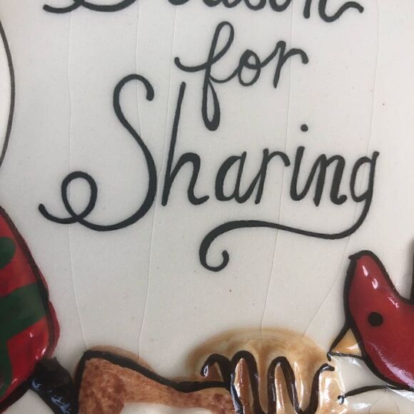 Fitz and Floyd Holly Hat Snowman Platter - Picture 6 of 9